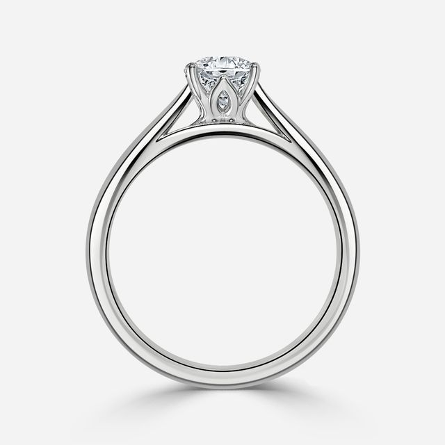 Jillian White Gold Six Prong Split Shank Solitaire Engagement Ring