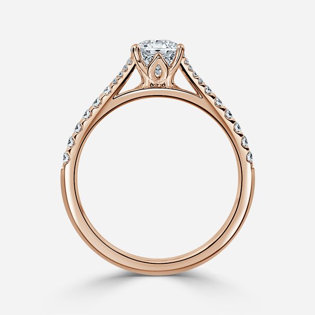 Jillian Rose Gold Six Prong Split Shank Engagement Ring