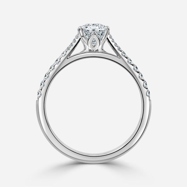 Jillian Platinum Six Prong Split Shank Engagement Ring