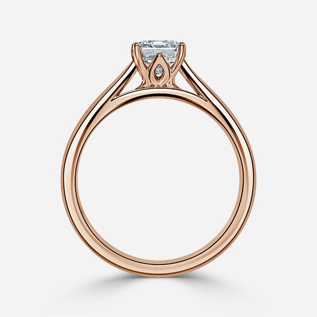 Jillian Rose Gold Six Prong Split Shank Solitaire Engagement Ring