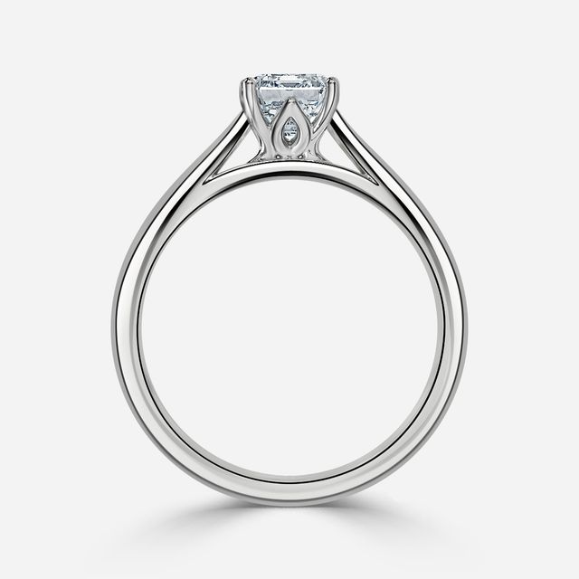 Jillian White Gold Six Prong Split Shank Solitaire Engagement Ring