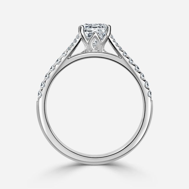 Jillian Platinum Six Prong Split Shank Engagement Ring
