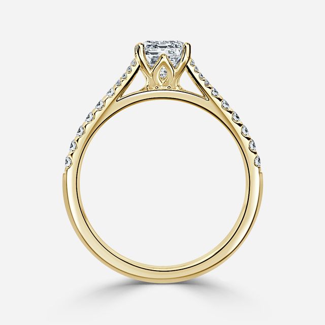Jillian Yellow Gold Six Prong Split Shank Engagement Ring