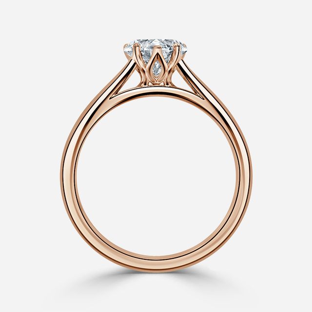 Jillian Rose Gold Six Prong Split Shank Solitaire Engagement Ring