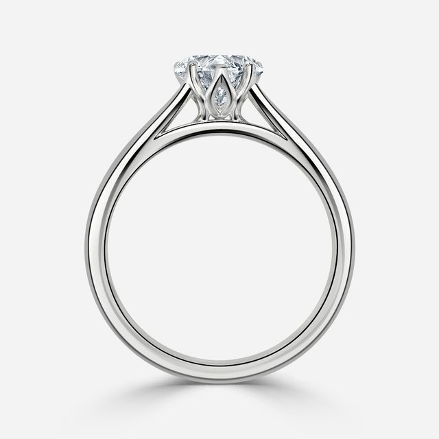 Jillian White Gold Six Prong Split Shank Solitaire Engagement Ring