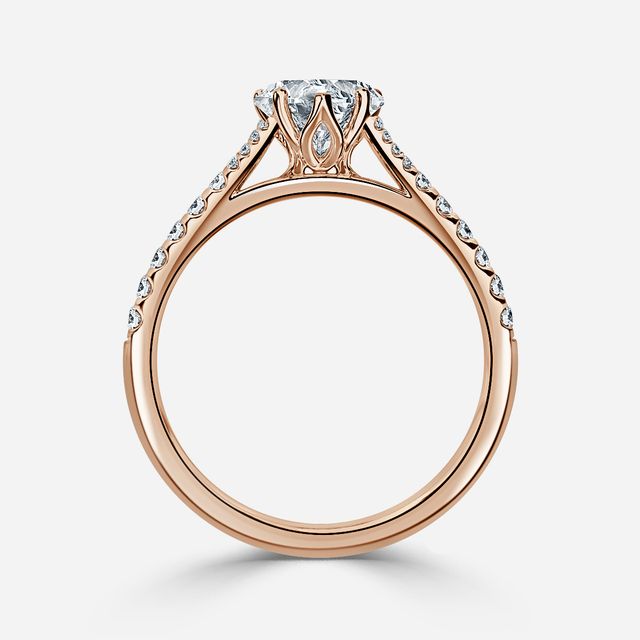 Jillian Rose Gold Six Prong Split Shank Engagement Ring