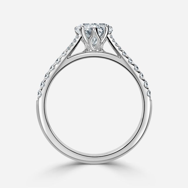 Jillian White Gold Six Prong Split Shank Engagement Ring