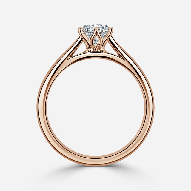 Jillian Rose Gold Six Prong Split Shank Solitaire Engagement Ring