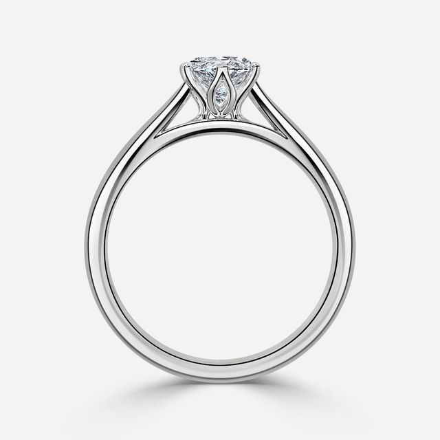 Jillian White Gold Six Prong Split Shank Solitaire Engagement Ring