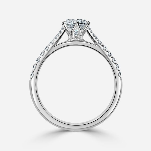 Jillian Platinum Six Prong Split Shank Engagement Ring