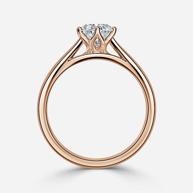 Jillian Rose Gold Six Prong Split Shank Solitaire Engagement Ring