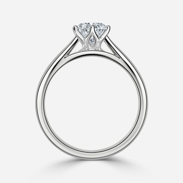 Jillian Platinum Six Prong Split Shank Solitaire Engagement Ring