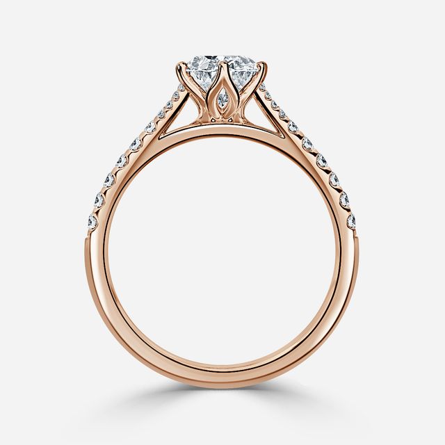 Jillian Rose Gold Six Prong Split Shank Engagement Ring