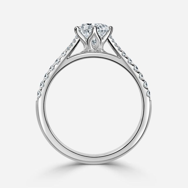 Jillian Platinum Six Prong Split Shank Engagement Ring