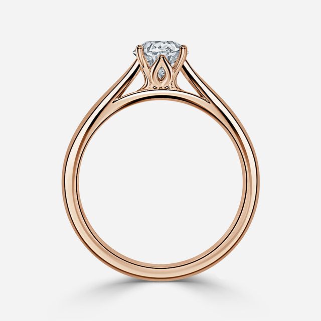 Jillian Rose Gold Six Prong Split Shank Solitaire Engagement Ring