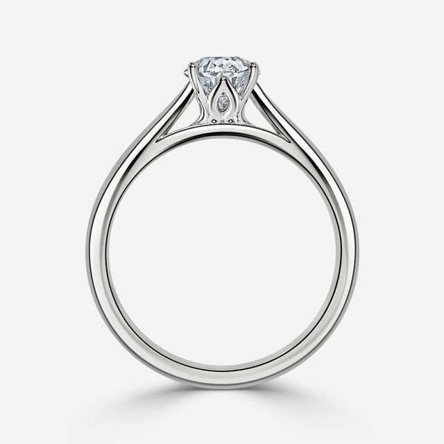 Jillian Platinum Six Prong Split Shank Solitaire Engagement Ring