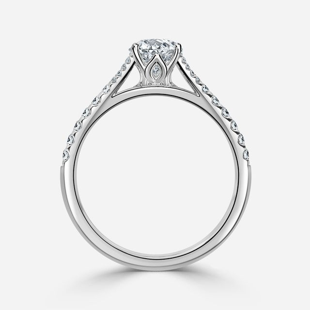 Jillian Platinum Six Prong Split Shank Engagement Ring