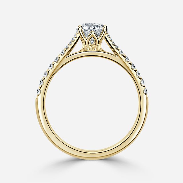 Jillian Yellow Gold Six Prong Split Shank Engagement Ring