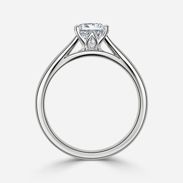 Jillian White Gold Six Prong Split Shank Solitaire Engagement Ring