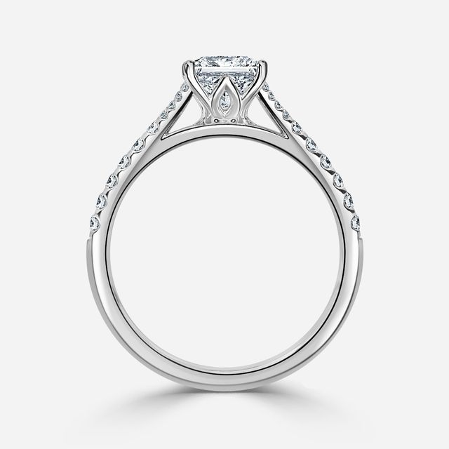 Jillian White Gold Six Prong Split Shank Engagement Ring
