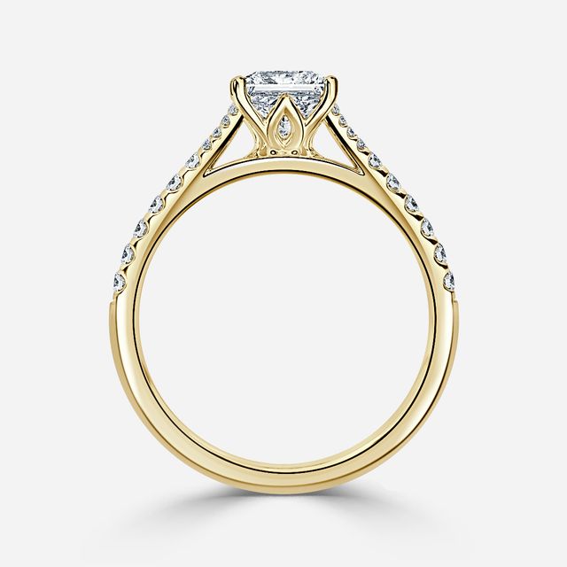 Jillian Yellow Gold Six Prong Split Shank Engagement Ring
