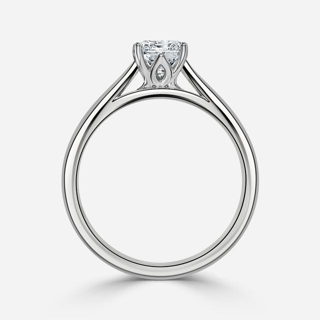 Jillian Platinum Six Prong Split Shank Solitaire Engagement Ring