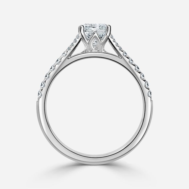 Jillian Platinum Six Prong Split Shank Engagement Ring