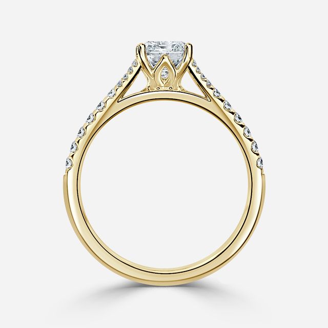 Jillian Yellow Gold Six Prong Split Shank Engagement Ring