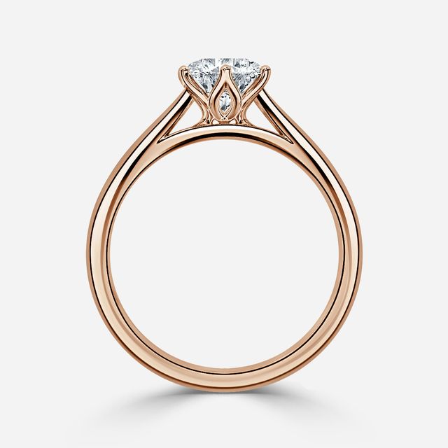 Jillian Rose Gold Six Prong Split Shank Solitaire Engagement Ring