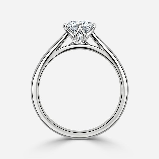 Jillian White Gold Six Prong Split Shank Solitaire Engagement Ring