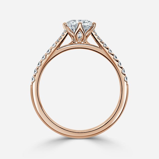 Jillian Rose Gold Six Prong Split Shank Engagement Ring