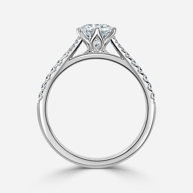 Jillian White Gold Six Prong Split Shank Engagement Ring