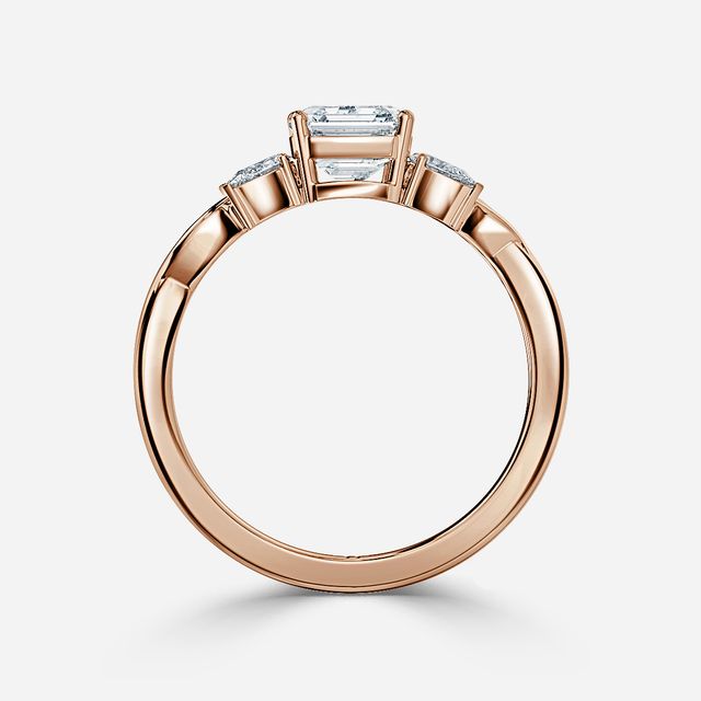 Velaria Rose Gold Pear Diamond Celtic Engagement Ring