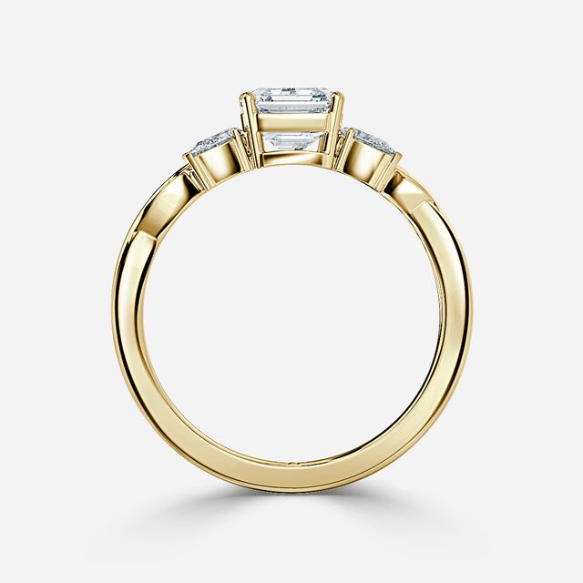 Velaria Yellow Gold Pear Diamond Celtic Engagement Ring