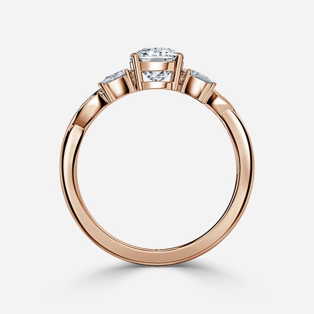 Velaria Rose Gold Pear Diamond Celtic Engagement Ring
