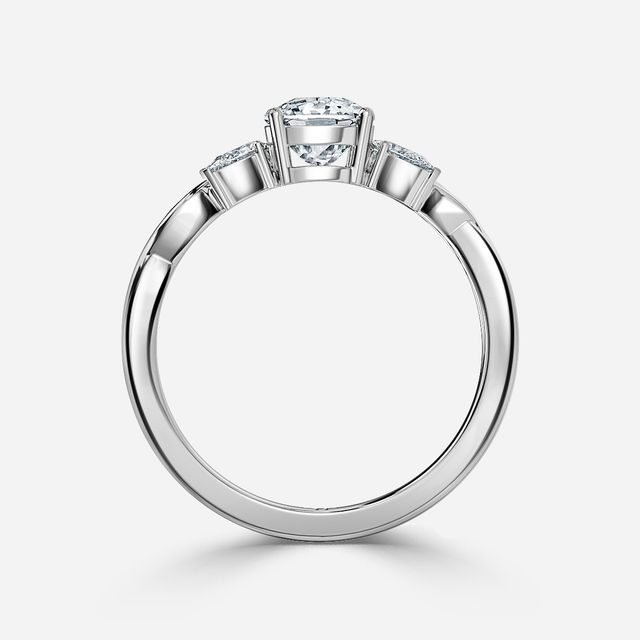 Velaria White Gold Pear Diamond Celtic Engagement Ring