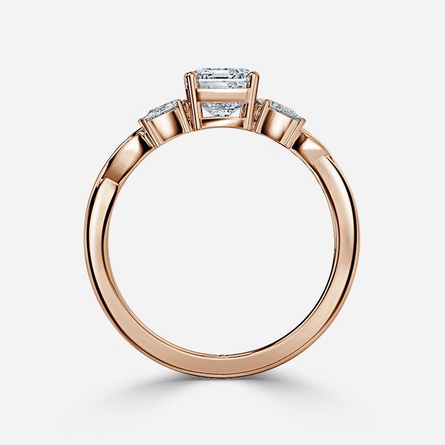 Velaria Rose Gold Pear Diamond Celtic Engagement Ring
