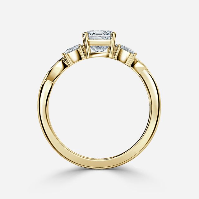 Velaria Yellow Gold Pear Diamond Celtic Engagement Ring
