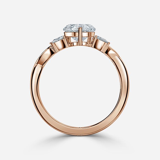 Velaria Rose Gold Pear Diamond Celtic Engagement Ring
