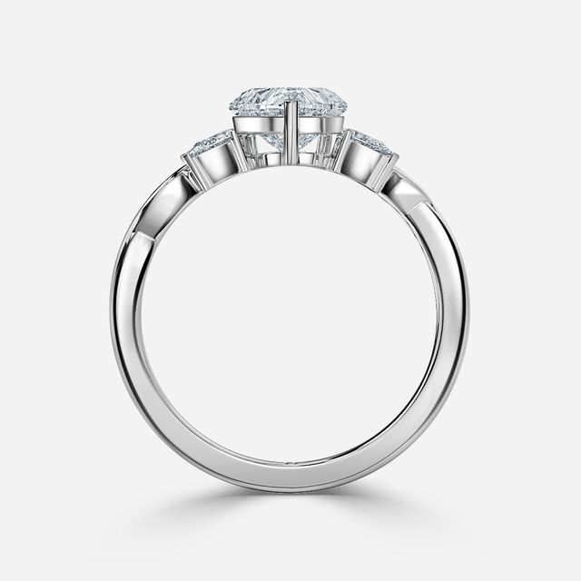 Velaria White Gold Pear Diamond Celtic Engagement Ring