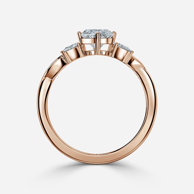 Velaria Rose Gold Pear Diamond Celtic Engagement Ring