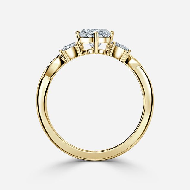 Velaria Yellow Gold Pear Diamond Celtic Engagement Ring