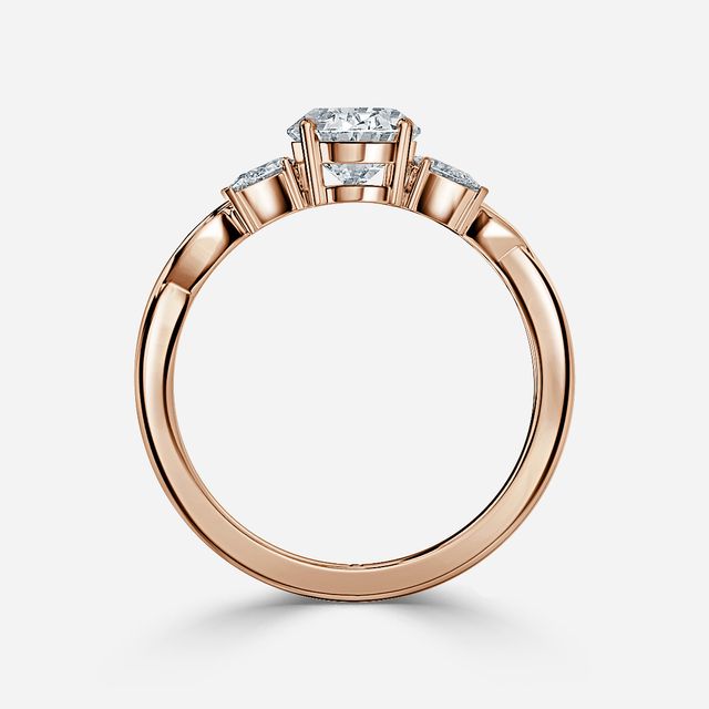 Velaria Rose Gold Pear Diamond Celtic Engagement Ring