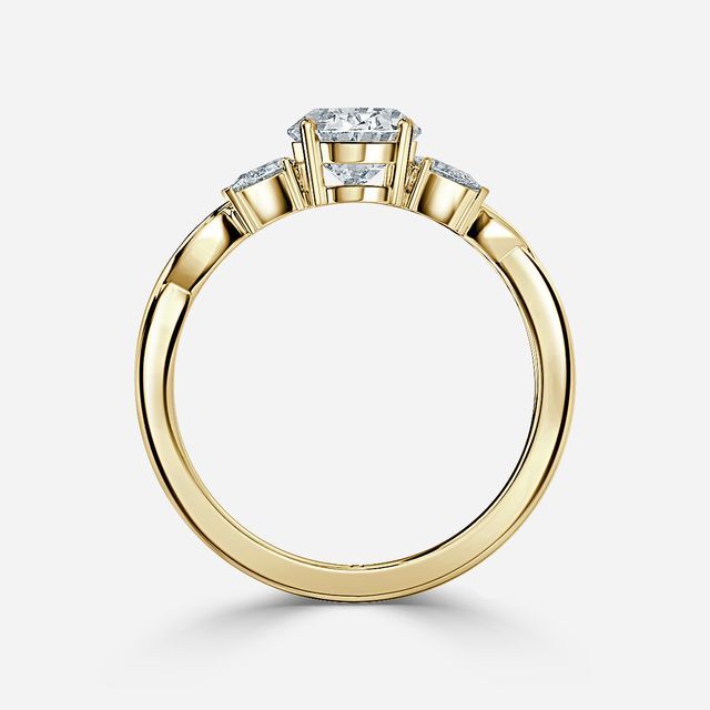 Velaria Yellow Gold Pear Diamond Celtic Engagement Ring