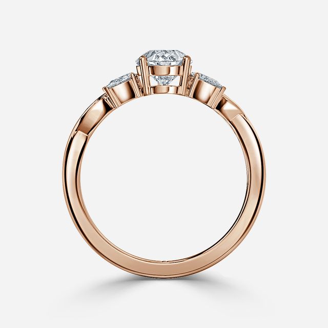 Velaria Rose Gold Pear Diamond Celtic Engagement Ring