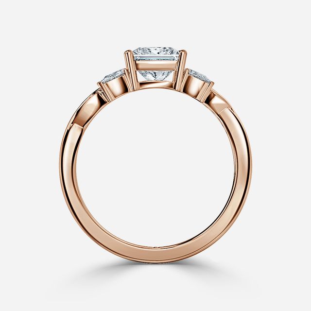 Velaria Rose Gold Pear Diamond Celtic Engagement Ring