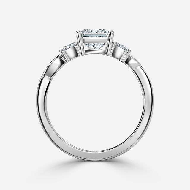 Velaria White Gold Pear Diamond Celtic Engagement Ring