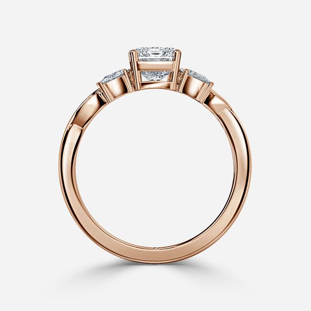 Velaria Rose Gold Pear Diamond Celtic Engagement Ring