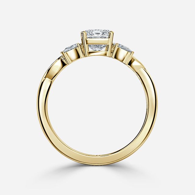 Velaria Yellow Gold Pear Diamond Celtic Engagement Ring