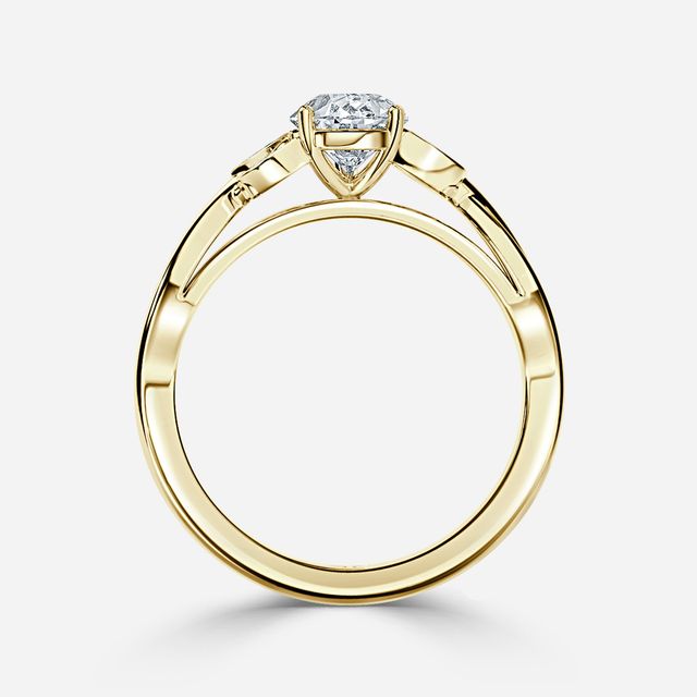 Mo Bandia Yellow Gold Unique Engagement Ring